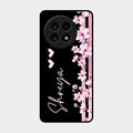 Pink Floral Customize Glass Case Cover For Oneplus 13R 5G