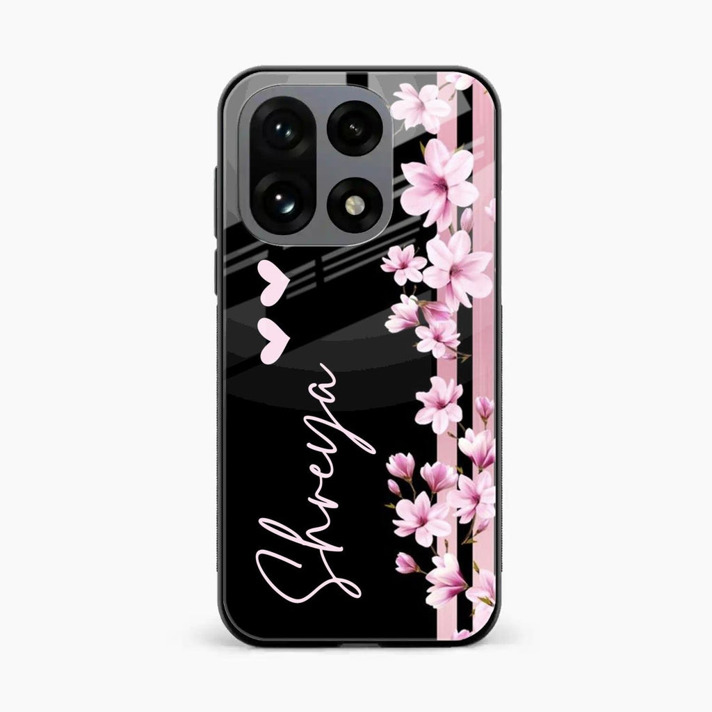 Pink Floral Customize Glass Case Cover For OnePlus 15 5G