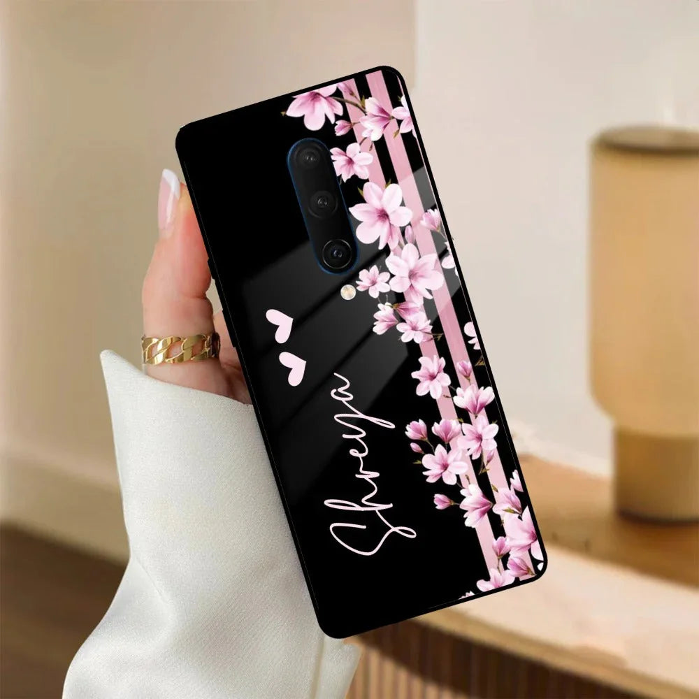 Pink Floral Customize Glass Case Cover For Oneplus - ShopOnCliQ