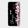 Pink Floral Customize Glass Case Cover For Oneplus 7