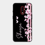Pink Floral Customize Glass Case Cover For Oneplus 7