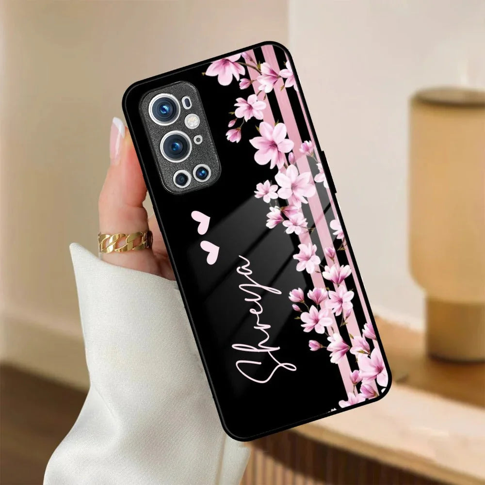 Pink Floral Customize Glass Case Cover For Oneplus - ShopOnCliQ