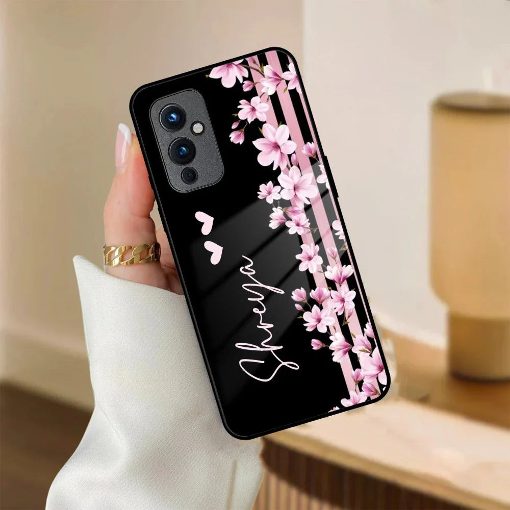 Pink Floral Customize Glass Case Cover For Oneplus - ShopOnCliQ