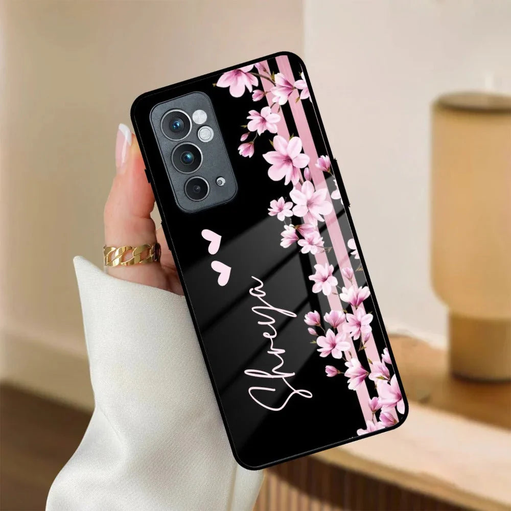 Pink Floral Customize Glass Case Cover For Oneplus - ShopOnCliQ