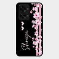 Pink Floral Customize Glass Case Cover For Oneplus Nord 2T 5G