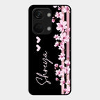 Pink Floral Customize Glass Case Cover For Oneplus Nord 3 5G