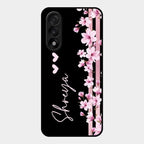 Pink Floral Customize Glass Case Cover For Oneplus Nord 5 5G