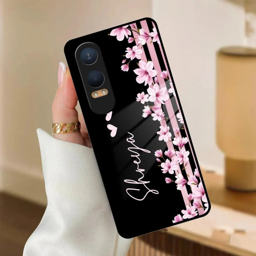 Pink Floral Customize Glass Case Cover For Oneplus - ShopOnCliQ