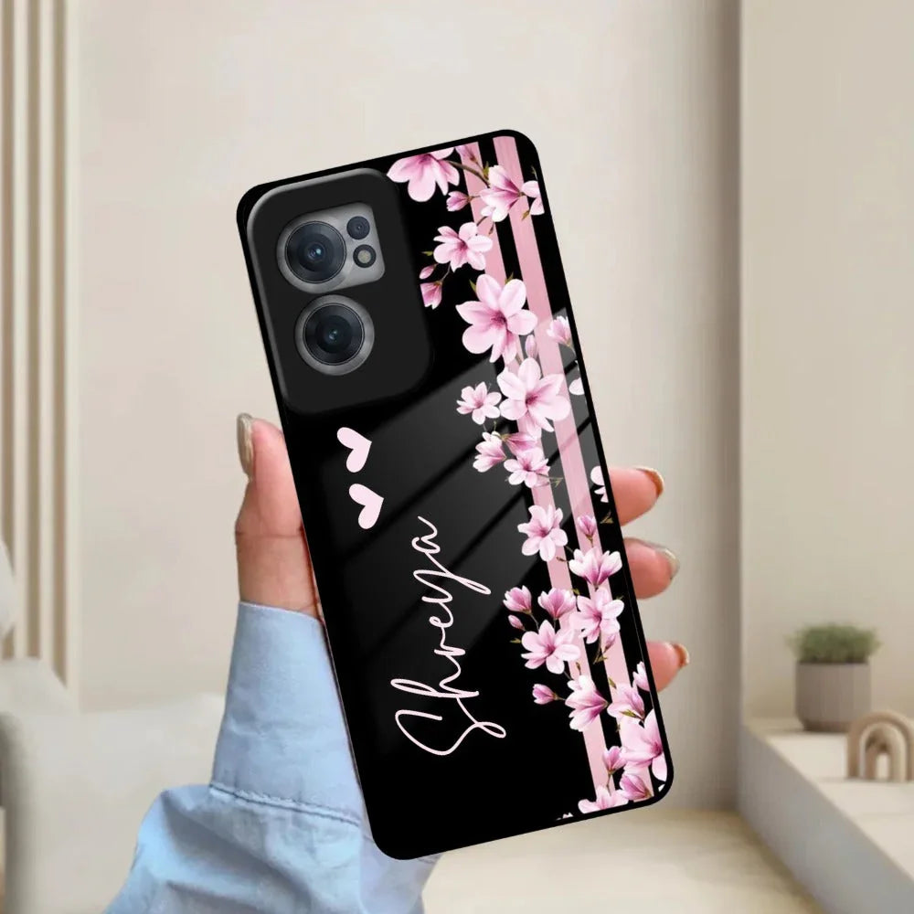 Pink Floral Customize Glass Case Cover For Oneplus - ShopOnCliQ