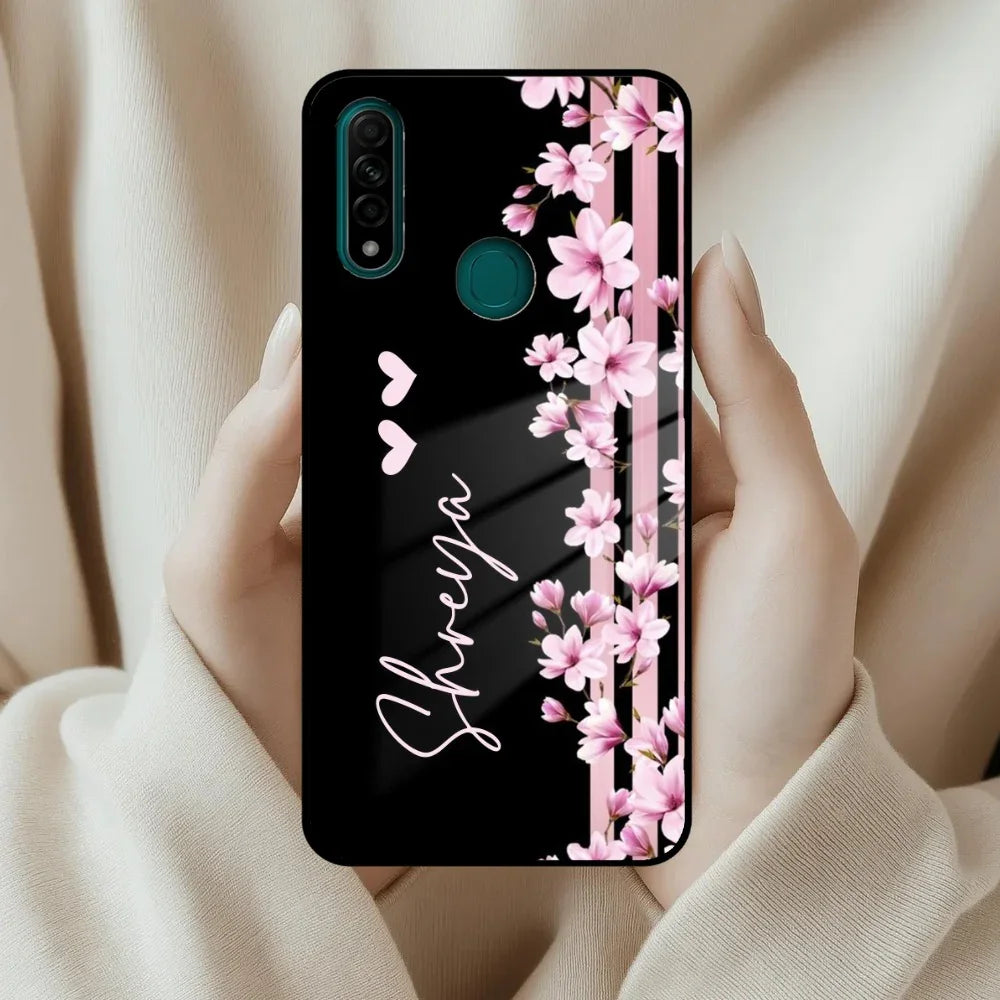 Pink Floral Customize Glass Case Cover For Oppo - ShopOnCliQ