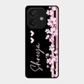 Pink Floral Customize Glass Case Cover For Oppo A3X 5G