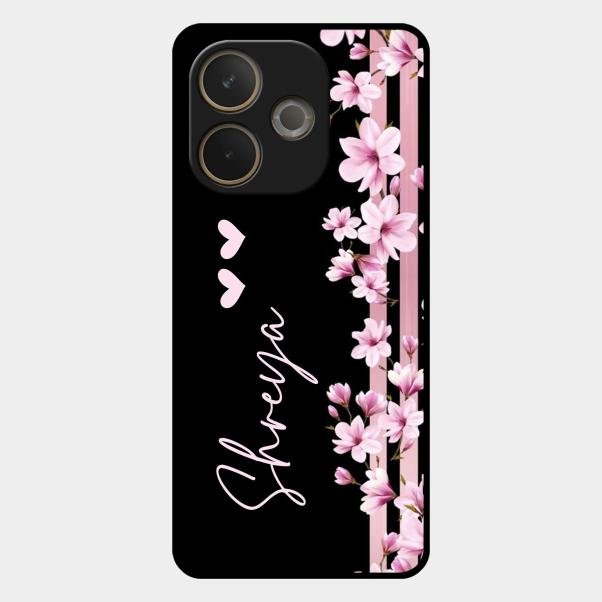 Pink Floral Customize Glass Case Cover For Oppo A5 Pro 5G