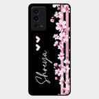 Pink Floral Customize Glass Case Cover For Oppo A55