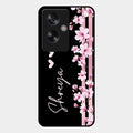 Pink Floral Customize Glass Case Cover For Oppo A79 5G