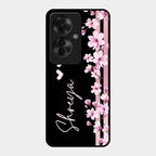 Pink Floral Customize Glass Case Cover For Oppo F25 Pro 5G