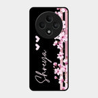 Pink Floral Customize Glass Case Cover For Oppo F27 5G