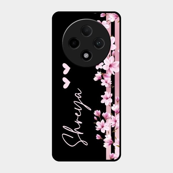 Pink Floral Customize Glass Case Cover For Oppo F27 Pro Plus 5G