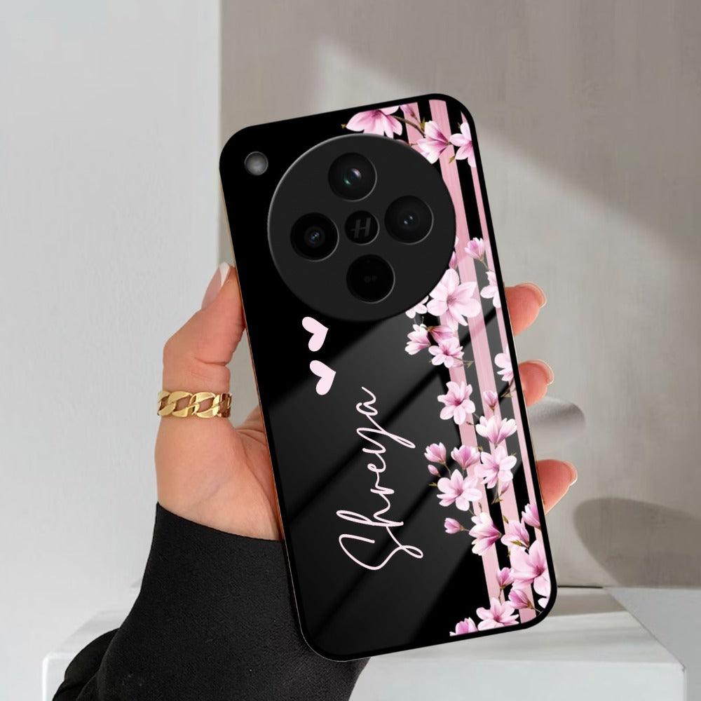 Pink Floral Customize Glass Case Cover For Oppo - ShopOnCliQ