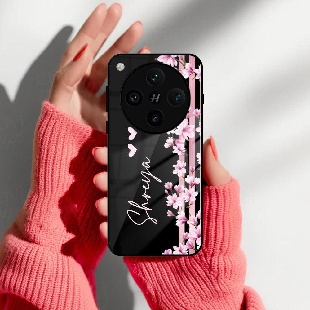 Pink Floral Customize Glass Case Cover For Oppo - ShopOnCliQ