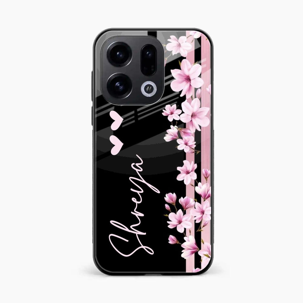 Pink Floral Customize Glass Case Cover For Oppo Find X9 5G