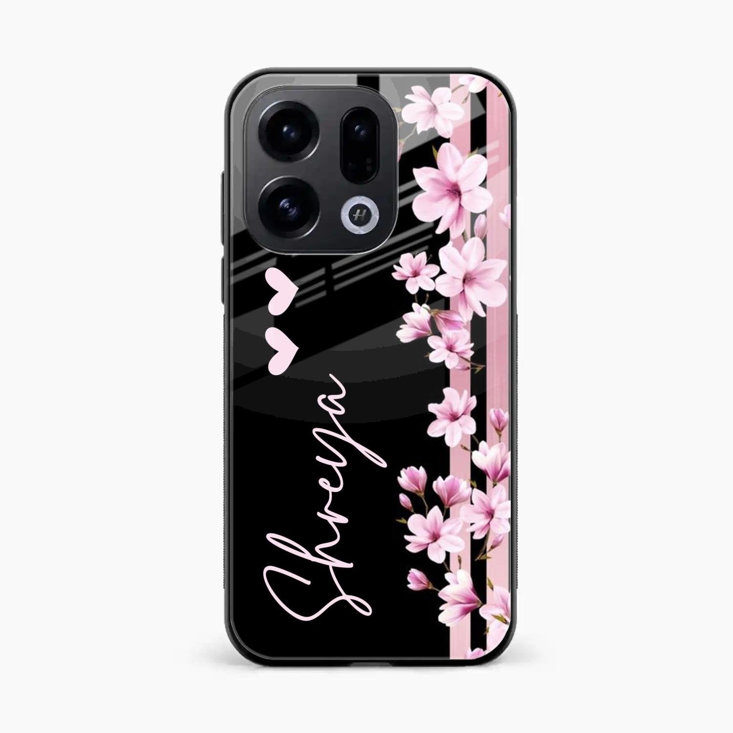 Pink Floral Customize Glass Case Cover For Oppo Find X9 5G