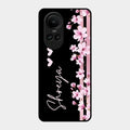 Pink Floral Customize Glass Case Cover For Oppo Reno 10 5G