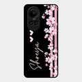 Pink Floral Customize Glass Case Cover For Oppo Reno 10 Pro 5G