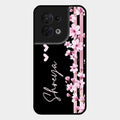 Pink Floral Customize Glass Case Cover For Oppo Reno 8 5G
