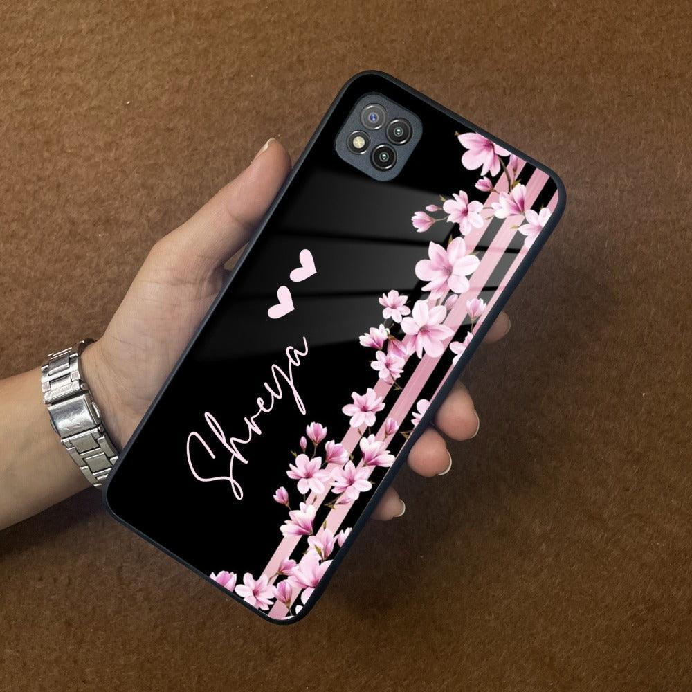 Pink Floral Customize Glass Case Cover For Poco - ShopOnCliQ