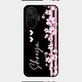 Pink Floral Customize Glass Case Cover For Poco F7 5G
