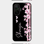 Pink Floral Customize Glass Case Cover For Poco F7 5G