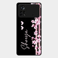 Pink Floral Customize Glass Case Cover For Poco X4 Pro 5G