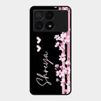 Pink Floral Customize Glass Case Cover For Poco X6 Pro 5G
