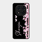 Pink Floral Customize Glass Case Cover For Poco X7 5G