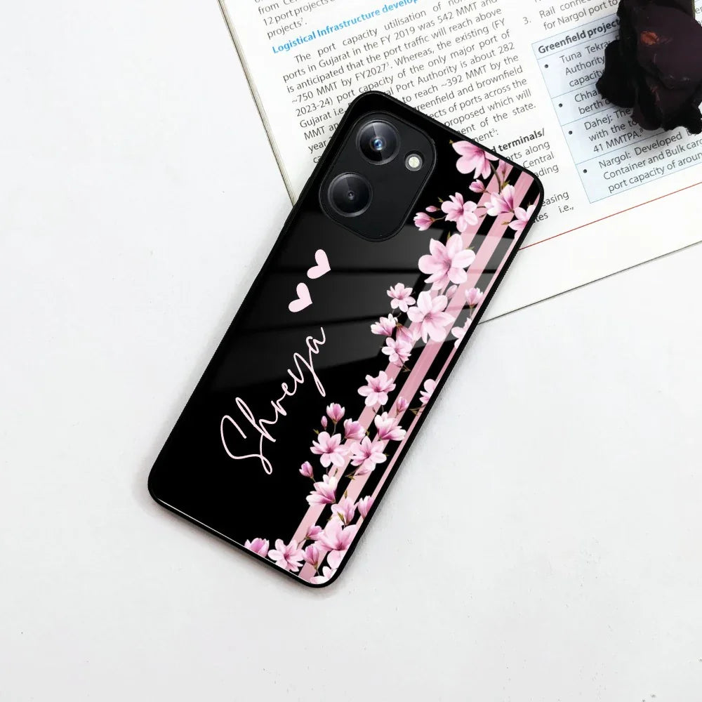 Pink Floral Customize Glass Case Cover For Realme/Narzo - ShopOnCliQ