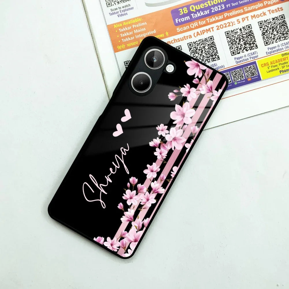 Pink Floral Customize Glass Case Cover For Realme/Narzo - ShopOnCliQ