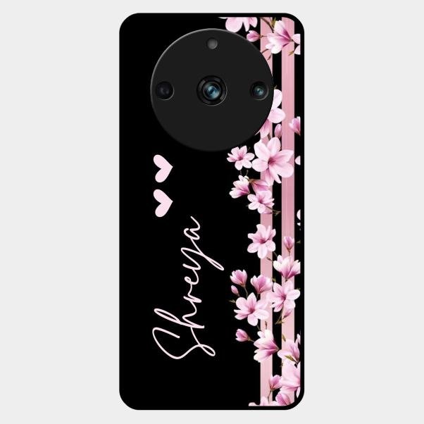 Pink Floral Customize Glass Case Cover For Realme 11 Pro Plus 5G