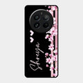 Pink Floral Customize Glass Case Cover For Realme 12 Pro 5G
