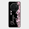 Pink Floral Customize Glass Case Cover For Realme 12 Pro Plus 5G