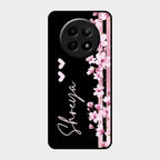 Pink Floral Customize Glass Case Cover For Realme 12X 5G