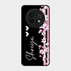 Pink Floral Customize Glass Case Cover For Realme 13 Plus 5G