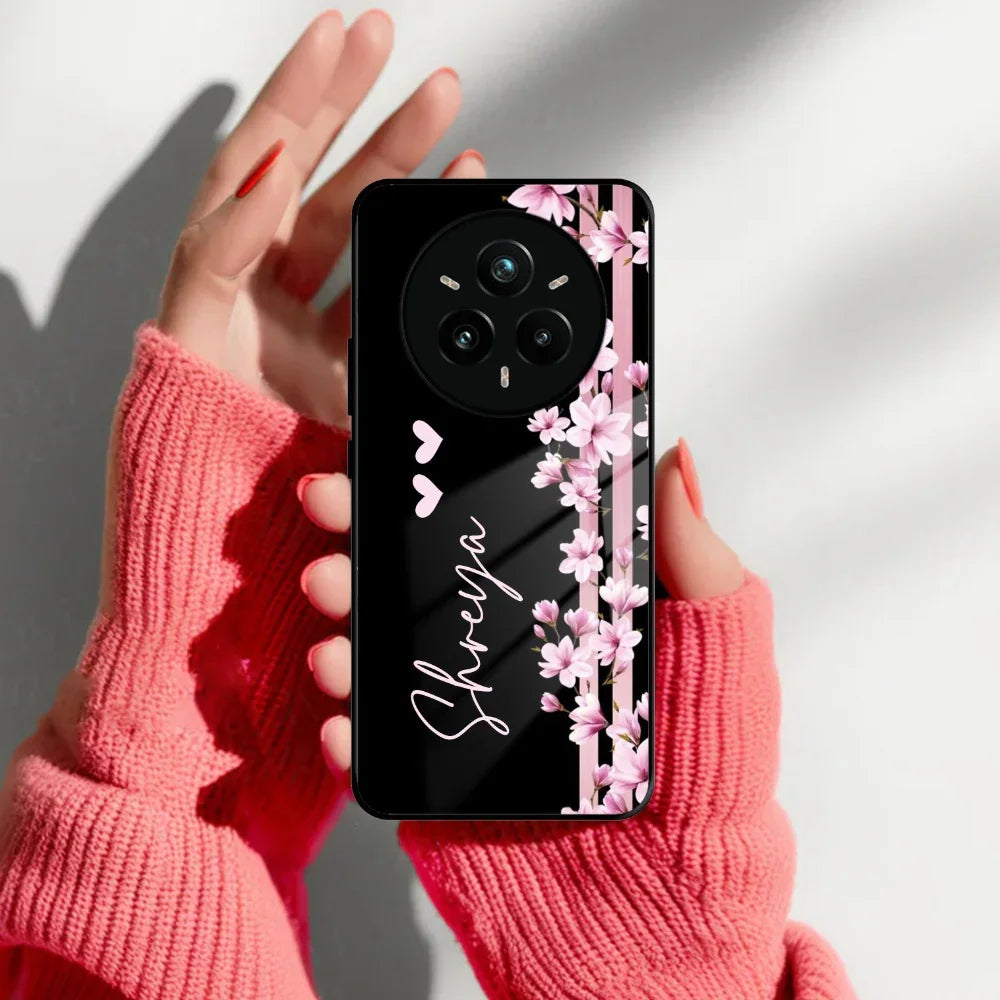 Pink Floral Customize Glass Case Cover For Realme/Narzo - ShopOnCliQ