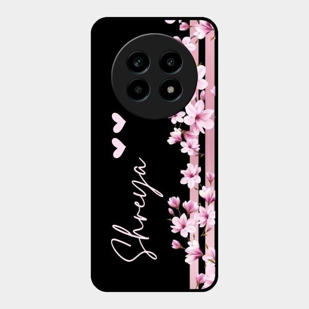 Pink Floral Customize Glass Case Cover For Realme 14 Pro Lite 5G