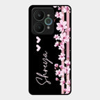 Pink Floral Customize Glass Case Cover For Realme 15 5G