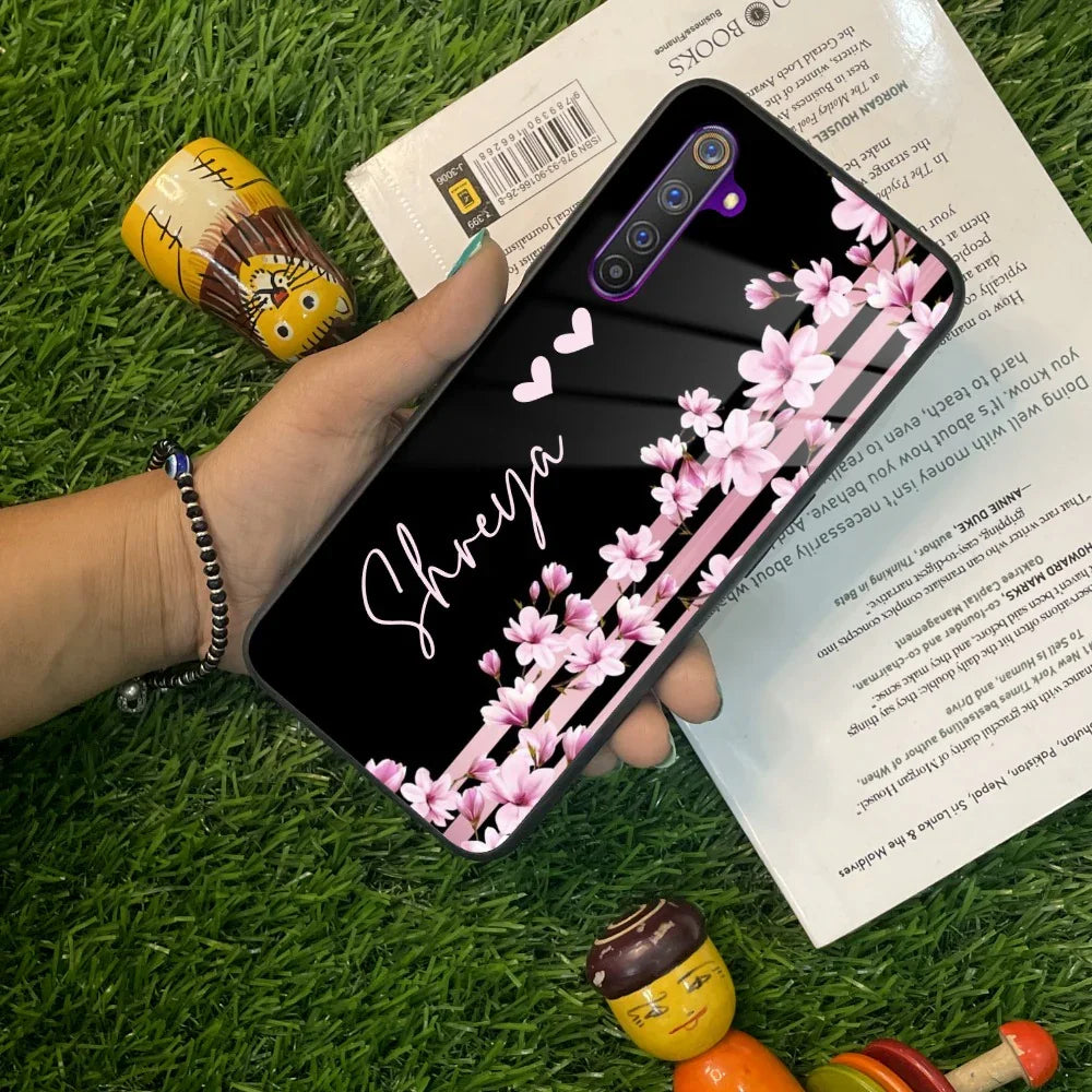 Pink Floral Customize Glass Case Cover For Realme/Narzo - ShopOnCliQ
