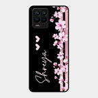 Pink Floral Customize Glass Case Cover For Realme 8 Pro