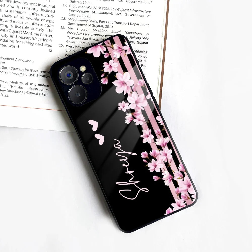 Pink Floral Customize Glass Case Cover For Realme/Narzo - ShopOnCliQ