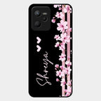Pink Floral Customize Glass Case Cover For Realme C35