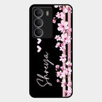 Pink Floral Customize Glass Case Cover For Realme P3 Lite 5G