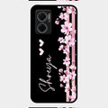 Pink Floral Customize Glass Case Cover For Redmi 11 Prime 5G